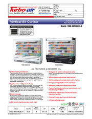 Turbo Air TOM-96SEW-N 100 1/8" White Narrow Depth Vertical Open Air Cooler / Air Curtain Display Case with (5) Levels, 220v/1ph - Donut-Equipment.com