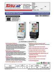 Turbo Air TOM-25MSEW-N 28" White Narrow Depth Vertical Open Air Cooler / Air Curtain Display Case with (4) Levels, 115v - Donut-Equipment.com