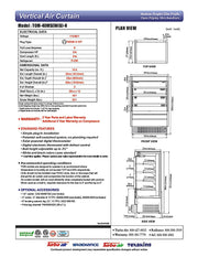 Turbo Air TOM-40MSEW-N 39 3/8" White Narrow Depth Vertical Open Air Cooler / Air Curtain Display Case with (4) Levels, 115v - Donut-Equipment.com