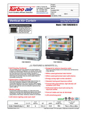 Turbo Air TOM-75MSEW-N 75 1/2" White Narrow Depth Vertical Open Air Cooler / Air Curtain Display Case with (4) Levels, 220v - Donut-Equipment.com