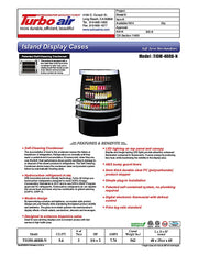 Turbo Air TIOM-48RB-N 48" Black Half-Round Island Open Air Cooler Display Case with (4) Levels, 220v/1ph - Donut-Equipment.com