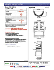 Turbo Air TIOM-48RB-N 48" Black Half-Round Island Open Air Cooler Display Case with (4) Levels, 220v/1ph - Donut-Equipment.com