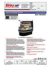 Turbo Air TIOM-36RSB-N 48" Black Horizontal Island Open Air Cooler with (4) Levels, 220v/1ph - Donut-Equipment.com