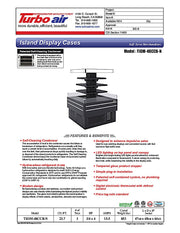 Turbo Air TIOM-48CCB-N 48" Square Island Open Air Cooler w/ (4) Display Shelves, Black Exterior, 220v - Donut-Equipment.com