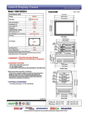 Turbo Air TIOM-36CSB-N 36" Square Island Open Air Cooler w/ (4) Display Shelves, Black Exterior, 220v - Donut-Equipment.com