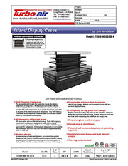 Turbo Air TIOM-36CSCB-N 84" Square Glass Island Open Air Merchandiser, 36 Cu. Ft., Self-Serve, Black, 220v - Donut-Equipment.com