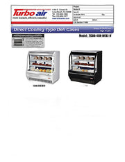 Turbo Air TCDD-48H-B-N 48" Curved Glass Full-Service Deli Display Case, 3 Levels, Black Exterior, 115v - Donut-Equipment.com