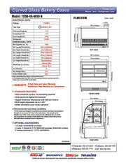 Turbo Air TCGB-48-B-N 48-1/2" Curved Glass Full-Service Refrigerated Bakery Display Case, 3 Levels, Black Exterior, 115v - Donut-Equipment.com