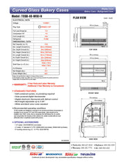 Turbo Air TCGB-48-B-N 48-1/2" Curved Glass Full-Service Refrigerated Bakery Display Case, 3 Levels, Black Exterior, 115v - Donut-Equipment.com