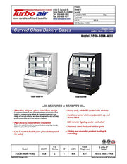 Turbo Air TCGB-36DR-B 36-1/2" Curved Glass Full-Service Dry Bakery Display Case, 3 Levels, Black Exterior, 115v - Donut-Equipment.com