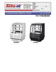 Turbo Air TCGB-36DR-B 36-1/2" Curved Glass Full-Service Dry Bakery Display Case, 3 Levels, Black Exterior, 115v - Donut-Equipment.com