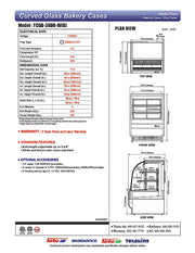 Turbo Air TCGB-36DR-B 36-1/2" Curved Glass Full-Service Dry Bakery Display Case, 3 Levels, Black Exterior, 115v - Donut-Equipment.com