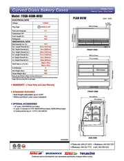 Turbo Air TCGB-60DR-B 60-1/2" Curved Glass Full-Service Dry Bakery Display Case, 3 Levels, Black Exterior, 115v - Donut-Equipment.com