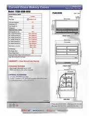 Turbo Air TCGB-60DR-B 60-1/2" Curved Glass Full-Service Dry Bakery Display Case, 3 Levels, Black Exterior, 115v - Donut-Equipment.com