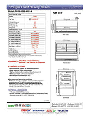 Turbo Air TCGB-60UF-B-N 60-1/2" Refrigerated Straight Glass Full-Service Bakery Display Case, 3 Levels, Black Exterior, 115v - Donut-Equipment.com