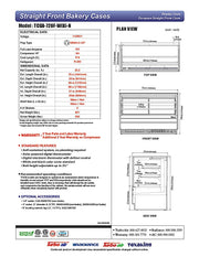 Turbo Air TCGB-72UF-B-N 72-1/2" Refrigerated Straight Glass Full-Service Bakery Display Case, 3 Levels, Black Exterior, 115v - Donut-Equipment.com