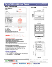 Turbo Air TCGB-36UF-S-N 36-1/2" Refrigerated Straight Glass Full-Service Bakery Display Case, 3 Levels, Stainless Steel Exterior, 115v - Donut-Equipment.com