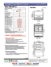 Turbo Air TCGB-36UF-S-N 36-1/2" Refrigerated Straight Glass Full-Service Bakery Display Case, 3 Levels, Stainless Steel Exterior, 115v - Donut-Equipment.com