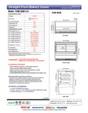 Turbo Air TCGB-60UF-S-N 60-1/2" Refrigerated Straight Glass Full-Service Bakery Display Case, 3 Levels, Stainless Steel Exterior, 115v - Donut-Equipment.com