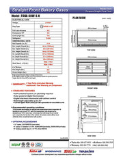 Turbo Air TCGB-60UF-S-N 60-1/2" Refrigerated Straight Glass Full-Service Bakery Display Case, 3 Levels, Stainless Steel Exterior, 115v - Donut-Equipment.com