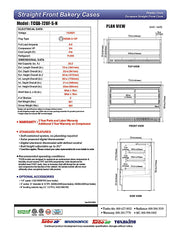 Turbo Air TCGB-72UF-S-N 72-1/2" Refrigerated Straight Glass Full-Service Bakery Display Case, 3 Levels, Stainless Steel Exterior, 115v - Donut-Equipment.com