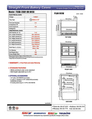 Turbo Air TCGB-36UF-DR-B 36" Straight Glass Full-Service Dry Bakery Display Case, 3 Levels, Black Exterior, 115v - Donut-Equipment.com