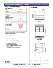 Turbo Air TCGB-36UF-DR-B 36" Straight Glass Full-Service Dry Bakery Display Case, 3 Levels, Black Exterior, 115v - Donut-Equipment.com