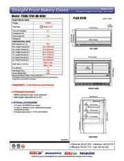 Turbo Air TCGB-72UF-DR-B 72" Straight Glass Full-Service Dry Bakery Display Case, 3 Levels, Black Exterior, 115v - Donut-Equipment.com