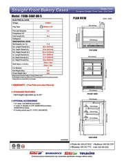 Turbo Air TCGB-36UF-DR-S 36" Straight Glass Full-Service Dry Bakery Display Case, 3 Levels, Stainless Steel Exterior, 115v - Donut-Equipment.com