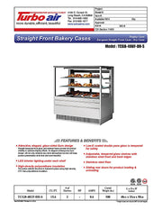Turbo Air TCGB-48UF-DR-S 48" Straight Glass Full-Service Dry Bakery Display Case, 3 Levels, Stainless Steel Exterior, 115v - Donut-Equipment.com