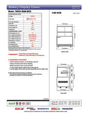 Turbo Air TBP36-46NN-B 35-3/8" Refrigerated Straight Glass Full-Service Bakery Display Case, 2 Levels, Black Exterior, 115v - Donut-Equipment.com