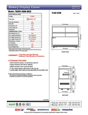 Turbo Air TBP60-46NN-B 59" Straight Glass Full-Service Bakery Display Case, 2 Levels, Black Exterior, 115v - Donut-Equipment.com