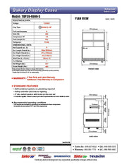 Turbo Air TBP36-46NN-S 35-3/8" Straight Glass Full-Service Bakery Display Case, 2 Levels, Stainless Steel Exterior, 115v - Donut-Equipment.com