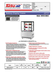 Turbo Air TBP36-54NN-S 35-3/8" Straight Glass Full-Service Bakery Display Case, 3 Levels, Stainless Steel Exterior, 115v          Ask ChatGPT - Donut-Equipment.com