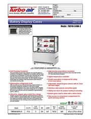 Turbo Air TBP48-54NN-S 47-1/4" Straight Glass Full-Service Bakery Display Case, 3 Levels, Stainless Steel Exterior, 115v - Donut-Equipment.com