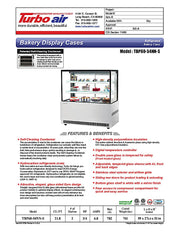 Turbo Air TBP60-54NN-S 59" Straight Glass Full-Service Bakery Display Case, 3 Levels, Stainless Steel Exterior, 115v - Donut-Equipment.com
