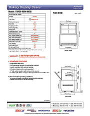 Turbo Air TBP36-46FN-B 35-3/8" Straight Glass Refrigerated Bakery Display Case, 2 Levels, Black Exterior, 115v - Donut-Equipment.com