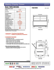 Turbo Air TBP60-46FN-B 59" Straight Glass Refrigerated Bakery Display Case, 2 Levels, Black Exterior, Lift-Up Front Glass, 115v - Donut-Equipment.com