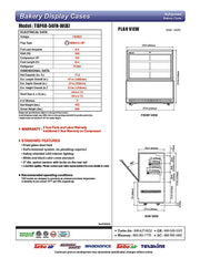 Turbo Air TBP48-54FN-B 47-1/4" Straight Glass Refrigerated Bakery Display Case, 3 Levels, Black Exterior, 115v - Donut-Equipment.com