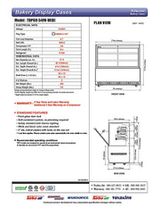 Turbo Air TBP60-54FN-B 59"  Refrigerated Bakery Display Case, 3 Levels, Black Exterior, 115v - Donut-Equipment.com