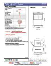 Turbo Air TBP36-46FN-S 35 3/8" Straight Glass Refrigerated Bakery Display Case, 2 Levels, Stainless Steel, 115v - Donut-Equipment.com