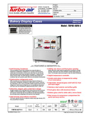 Turbo Air TBP48-46FN-S 47 1/4" Straight Glass Refrigerated Bakery Display Case, 2 Levels, Stainless Steel, 115v - Donut-Equipment.com