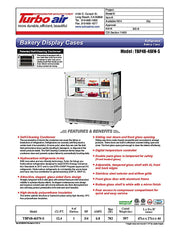 Turbo Air TBP48-46FN-S 47 1/4" Straight Glass Refrigerated Bakery Display Case, 2 Levels, Stainless Steel, 115v - Donut-Equipment.com