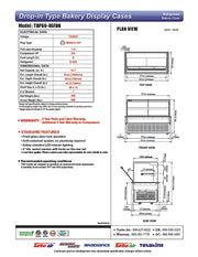 Turbo Air TBP60-46FDN 61-3/4" Refrigerated Bakery Display Case w/ Straight Glass - (2) Levels, 115v, Stainless Steel - Donut-Equipment.com