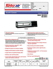 Turbo Air SAS-50R-N 50" Straight Glass Refrigerated Display/Sushi Case - Right Side Compressor - Donut-Equipment.com