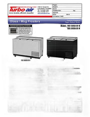 Turbo Air TBC-50SD-GF-N 50" 2-Section Glass Chiller – 140 Mug Capacity, Stainless Steel, 115v - Donut-Equipment.com