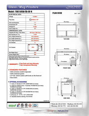 Turbo Air TBC-50SD-GF-N 50" 2-Section Glass Chiller – 140 Mug Capacity, Stainless Steel, 115v - Donut-Equipment.com