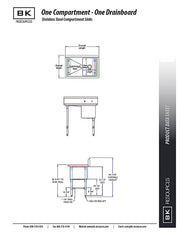 BK Resources Stainless Steel 1 Compartment Sink w/ 10" Riser & Right Drainboard – 24"L x 24"W x 14"D Bowl - Donut-Equipment.com