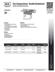 BK Resources Stainless Steel 2 Compartment Sink w/ 10" Riser & Drainboards – 18"L x 18"W x 14"D Bowls - Donut-Equipment.com
