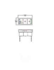 BK Resources Stainless Steel 3 Compartment Sink w/ 10" Riser – 20"L x 16"W x 14"D Bowls - Donut-Equipment.com